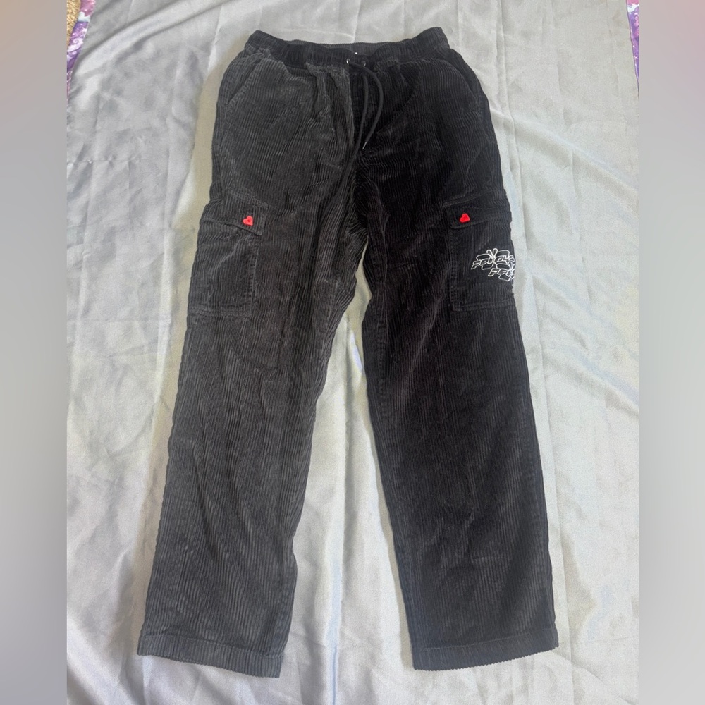 Petals Black Two Toned Corduroy Cargo Pants Junior’s Size Medium